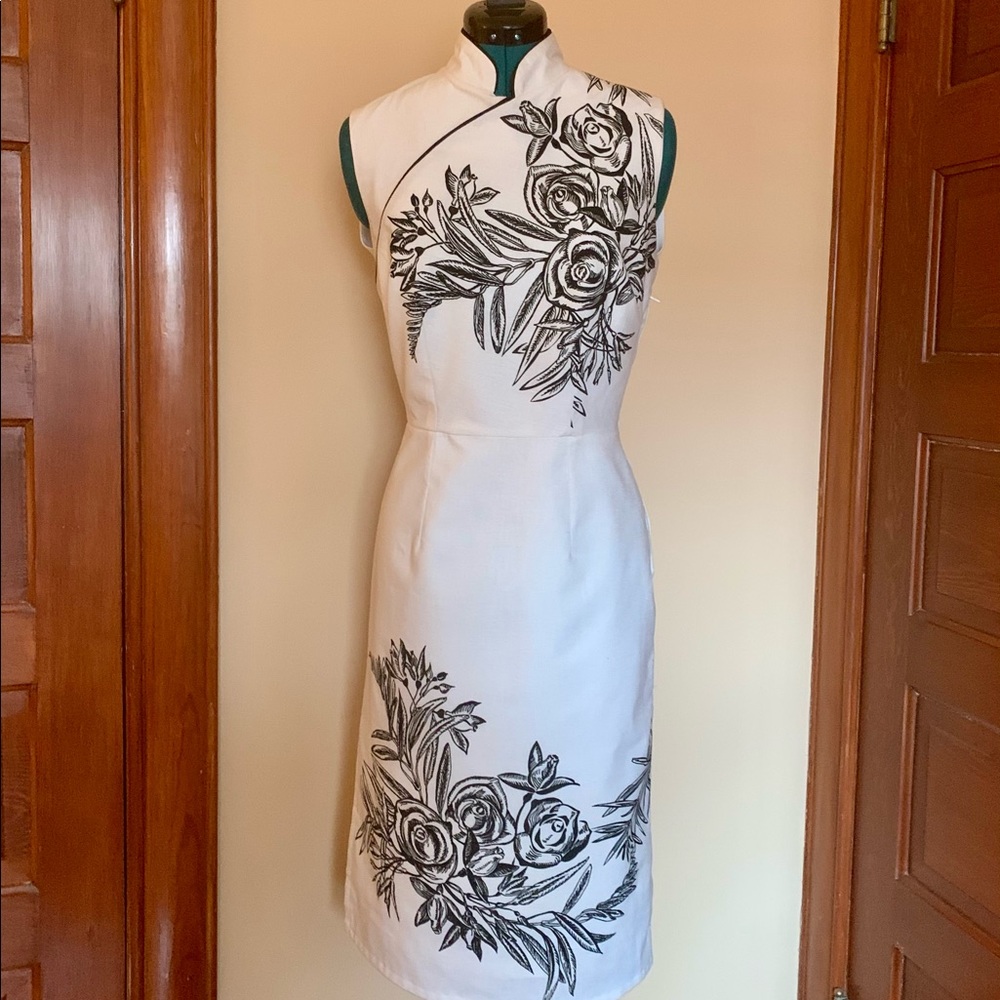 Vintage Cheongsam Harwood Steiger Print Dress
